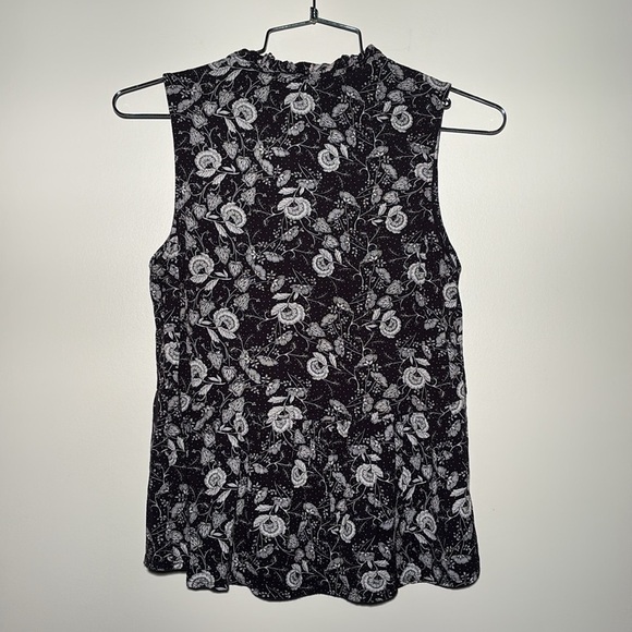 J. Crew Black & White Floral Peplum Tank Top - Picture 9 of 9